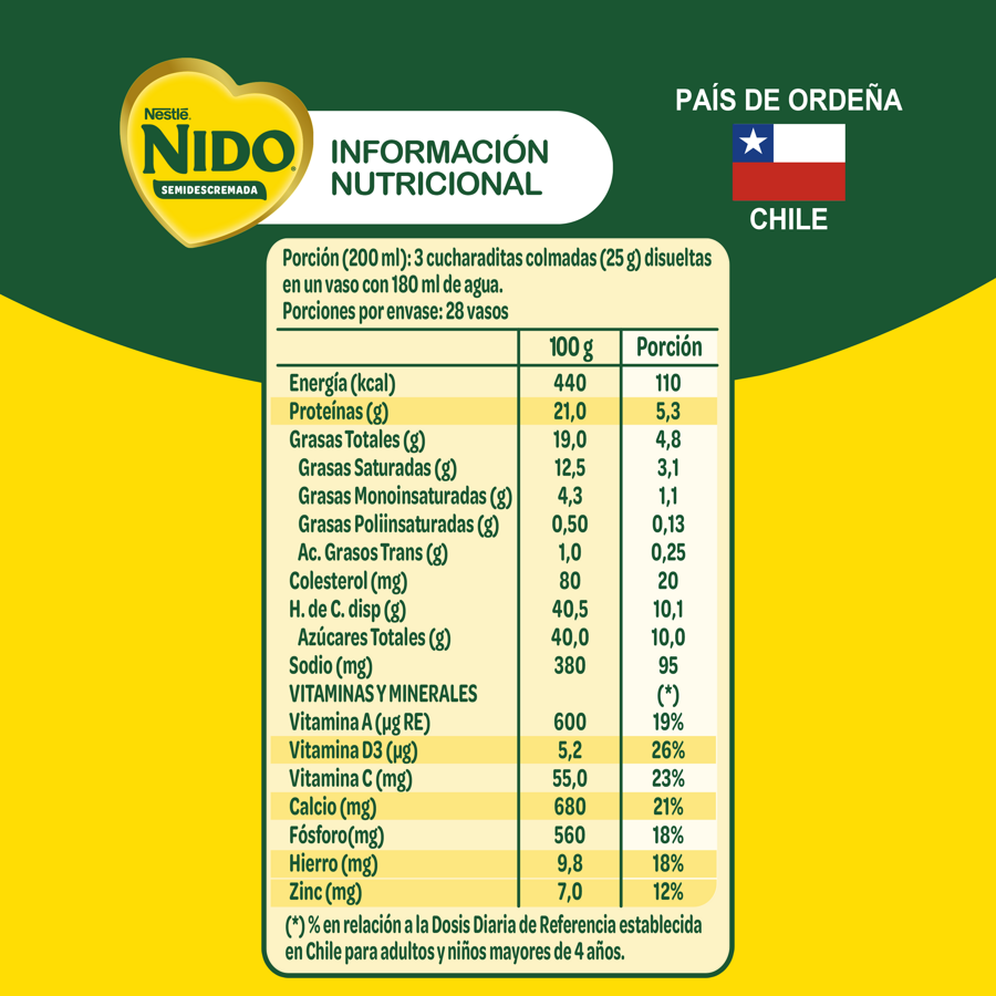 Leche en Polvo NIDO® Semidescremada