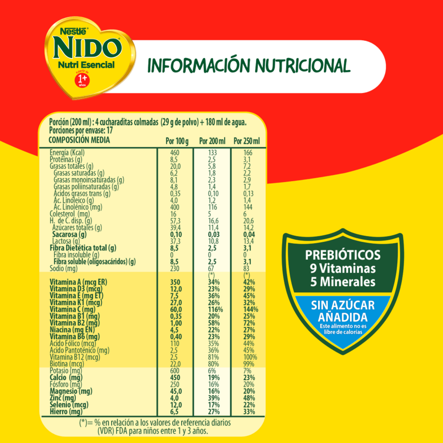 Fórmula Láctea NIDO® 1+ Nutri Esencial