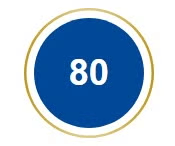 Un icono con el numero ochenta Un icono con el numero ochenta