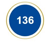 Un icono con el numero ciento treinta y seis Un icono con el numero ciento treinta y seis