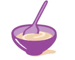 Dibujo de un plato de bebé con papilla Dibujo de un plato de bebé con papilla